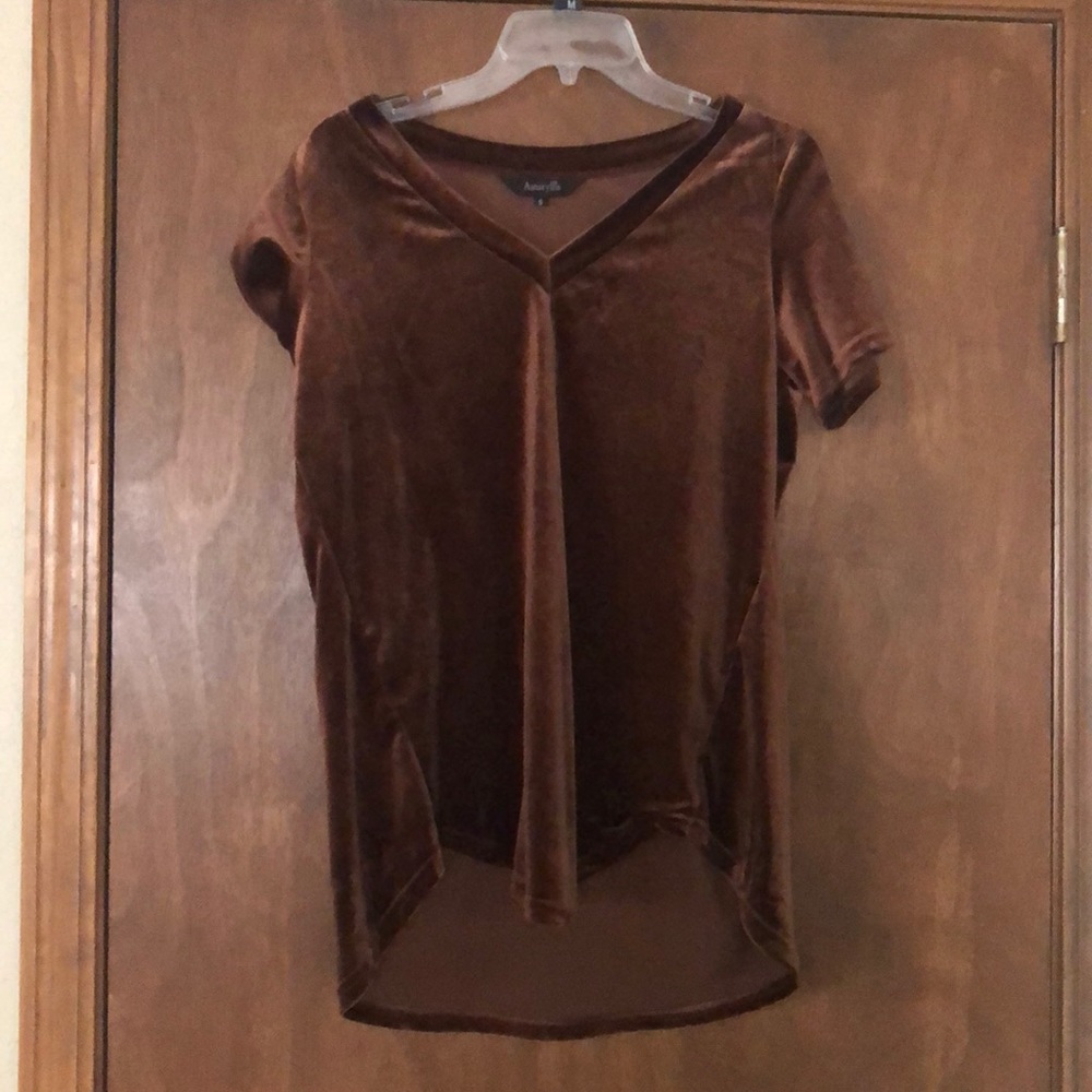Velvet short sleeve shirt